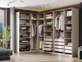 Гардеробная Эккервуд (меланж) в Артыке - artyk.mebel-nsk.ru | фото