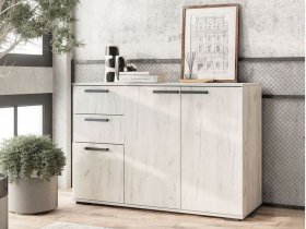 Комод Стандарт-3 NEW (дуб крафт белый) в Артыке - artyk.mebel-nsk.ru | фото