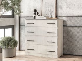Комод Стандарт-6 NEW (дуб крафт белый) в Артыке - artyk.mebel-nsk.ru | фото