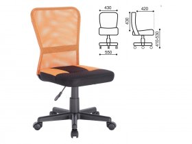 Кресло компактное BRABIX Smart MG-313, без подлокотников, комбинированное, черное/оранжевое в Артыке - artyk.mebel-nsk.ru | фото