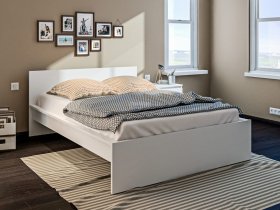 Кровать двуспальная 1,4м Леон СБ-3368 (белый) в Артыке - artyk.mebel-nsk.ru | фото