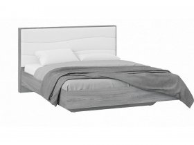 Кровать двуспальная 1,6 м «Миранда» Тип 1 (Дуб Гамильтон/Белый глянец) в Артыке - artyk.mebel-nsk.ru | фото