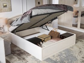 Кровать двуспальная 1,6 м Венеция КРМП-160 с подъемным механизмом в Артыке - artyk.mebel-nsk.ru | фото