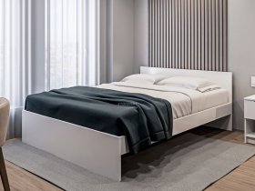Кровать двуспальная 1,6м Бруклин СБ-3354 (белый) в Артыке - artyk.mebel-nsk.ru | фото