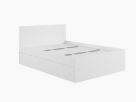 Кровать двуспальная с ящиками 1,4м Мадера-М1400 (белый) в Артыке - artyk.mebel-nsk.ru | фото