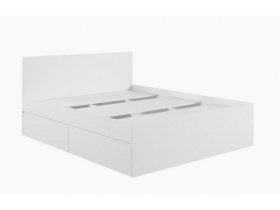 Кровать двуспальная с ящиками 1,6м Мадера-М1600 (белый) в Артыке - artyk.mebel-nsk.ru | фото