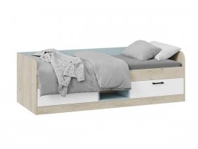 Кровать комбинированная «Оливер» Тип 1 401.003.000 (дуб крафт серый/белый/серо-голубой) в Артыке - artyk.mebel-nsk.ru | фото