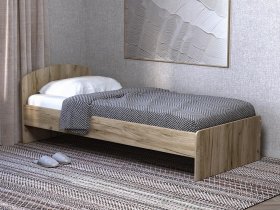 Кровать односпальная 80 с низкой спинкой (дуб крафт серый) в Артыке - artyk.mebel-nsk.ru | фото