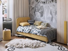 Кровать односпальная Лео 0,9 м в Артыке - artyk.mebel-nsk.ru | фото