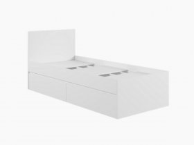 Кровать односпальная с ящиками 0,9м Мадера-М900 (белый) в Артыке - artyk.mebel-nsk.ru | фото
