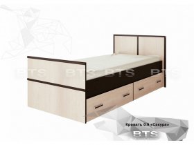 Кровать односпальная с ящиками 0,9м Сакура (BTS) в Артыке - artyk.mebel-nsk.ru | фото