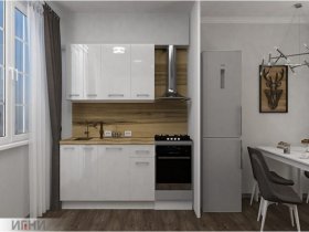 Кухонный гарнитур МДФ Выгодно и точка 1,5 м (белый глянец) в Артыке - artyk.mebel-nsk.ru | фото