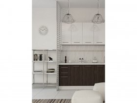 Кухонный гарнитур МДФ Выгодно и точка 1,5 м (белый глянец/ироко) в Артыке - artyk.mebel-nsk.ru | фото
