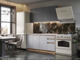 Кухонный гарнитур Ника 1,6 м (графит/серый софт) в Артыке - artyk.mebel-nsk.ru | фото