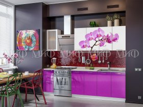 Кухонный гарнитур Орхидея (фиолетовый) в Артыке - artyk.mebel-nsk.ru | фото