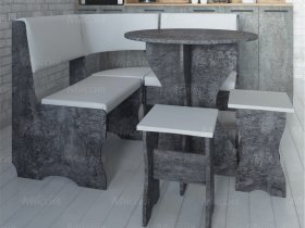 Кухонный уголок Лотос  (цемент темный к/з White) в Артыке - artyk.mebel-nsk.ru | фото
