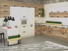 Модульная кухня Фиджи 2,3м (крафт) в Артыке - artyk.mebel-nsk.ru | фото