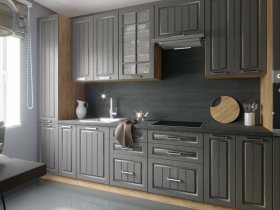 Модульная кухня Луксор (клен серый/корпус дуб крафт) в Артыке - artyk.mebel-nsk.ru | фото