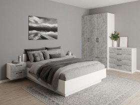 Модульная спальня Гамма (белый/цемент) в Артыке - artyk.mebel-nsk.ru | фото