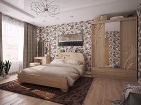 Модульная спальня Виктория-1 (дуб сонома) в Артыке - artyk.mebel-nsk.ru | фото