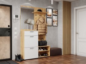 Прихожая Монтана (дуб крафт золотой/белый) в Артыке - artyk.mebel-nsk.ru | фото
