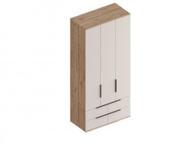 Шкаф 3-ств с 4 ящиками Сицилия (дуб альпийский/тефия) в Артыке - artyk.mebel-nsk.ru | фото