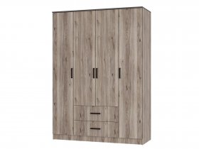 Шкаф четырехстворчатый Титан (дуб смоки) в Артыке - artyk.mebel-nsk.ru | фото
