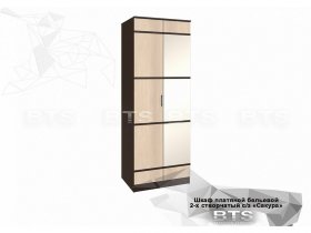 Шкаф двухстворчатый с зеркалом платяной-бельевой Сакура (BTS) в Артыке - artyk.mebel-nsk.ru | фото