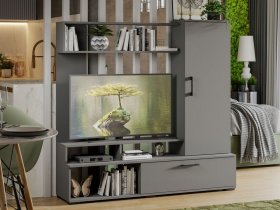 Стенка «Сиена» (графит серый) в Артыке - artyk.mebel-nsk.ru | фото