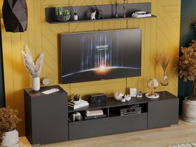 Стенка «Сильвия» (графит серый) в Артыке - artyk.mebel-nsk.ru | фото