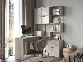 Стол компьютерный №1 Брауни левый (кашемир) в Артыке - artyk.mebel-nsk.ru | фото