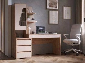 Стол компьютерный Пифагор (дуб вотан/кашемир) в Артыке - artyk.mebel-nsk.ru | фото