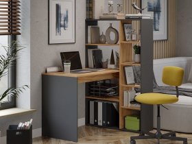 Стол письменный тип 16 (дуб крафт золотой/графит серый) в Артыке - artyk.mebel-nsk.ru | фото