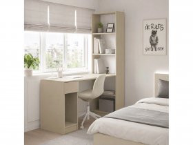 Стол письменный угловой «Лайт» 10.01 (сатин) в Артыке - artyk.mebel-nsk.ru | фото