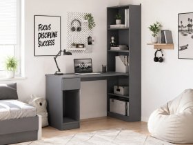 Стол письменный угловой «Лайт» 10.01 (темно-серый) в Артыке - artyk.mebel-nsk.ru | фото