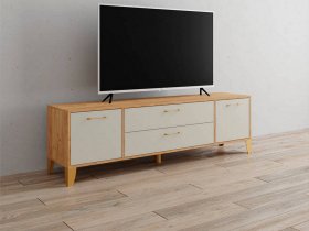 Тумба под ТВ Парус-13 (дуб крафт золотой/кашемир) в Артыке - artyk.mebel-nsk.ru | фото