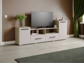 Тумба под ТВ Парус-2 (дуб крафт серый/кашемир) в Артыке - artyk.mebel-nsk.ru | фото