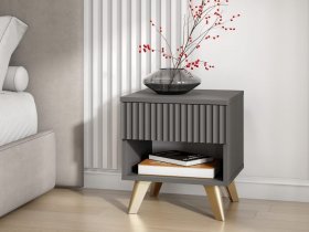 Тумба прикроватная Эккервуд (графит) в Артыке - artyk.mebel-nsk.ru | фото